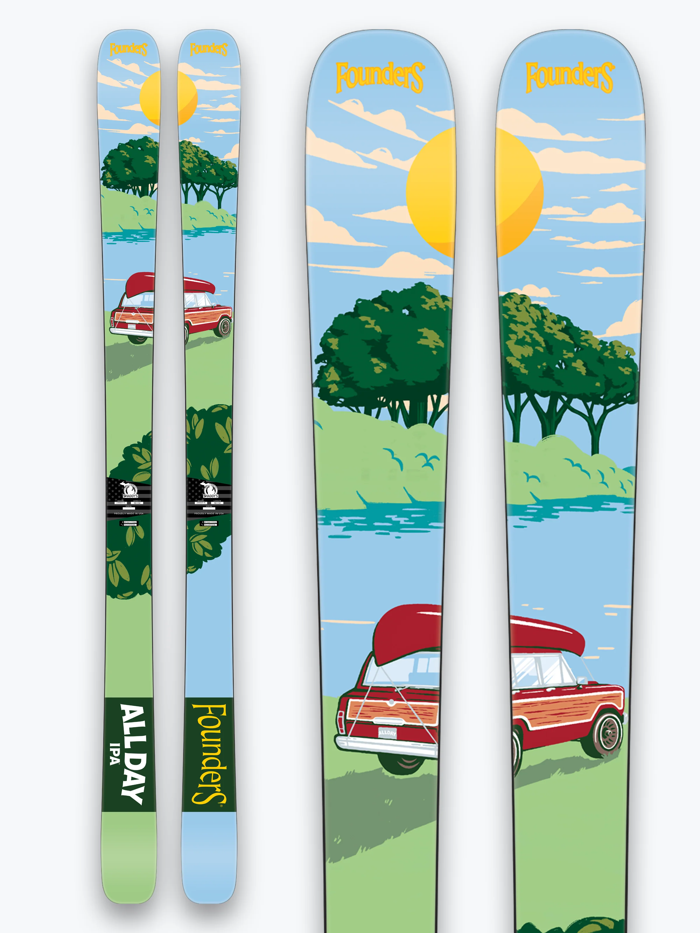 Limited Edition Founders Brewery All Day IPA Skis